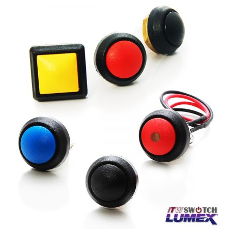 Commutateurs à bouton-poussoir miniatures de 12 mm - Interrupteurs poussoirs étanches miniatures de 12 mm